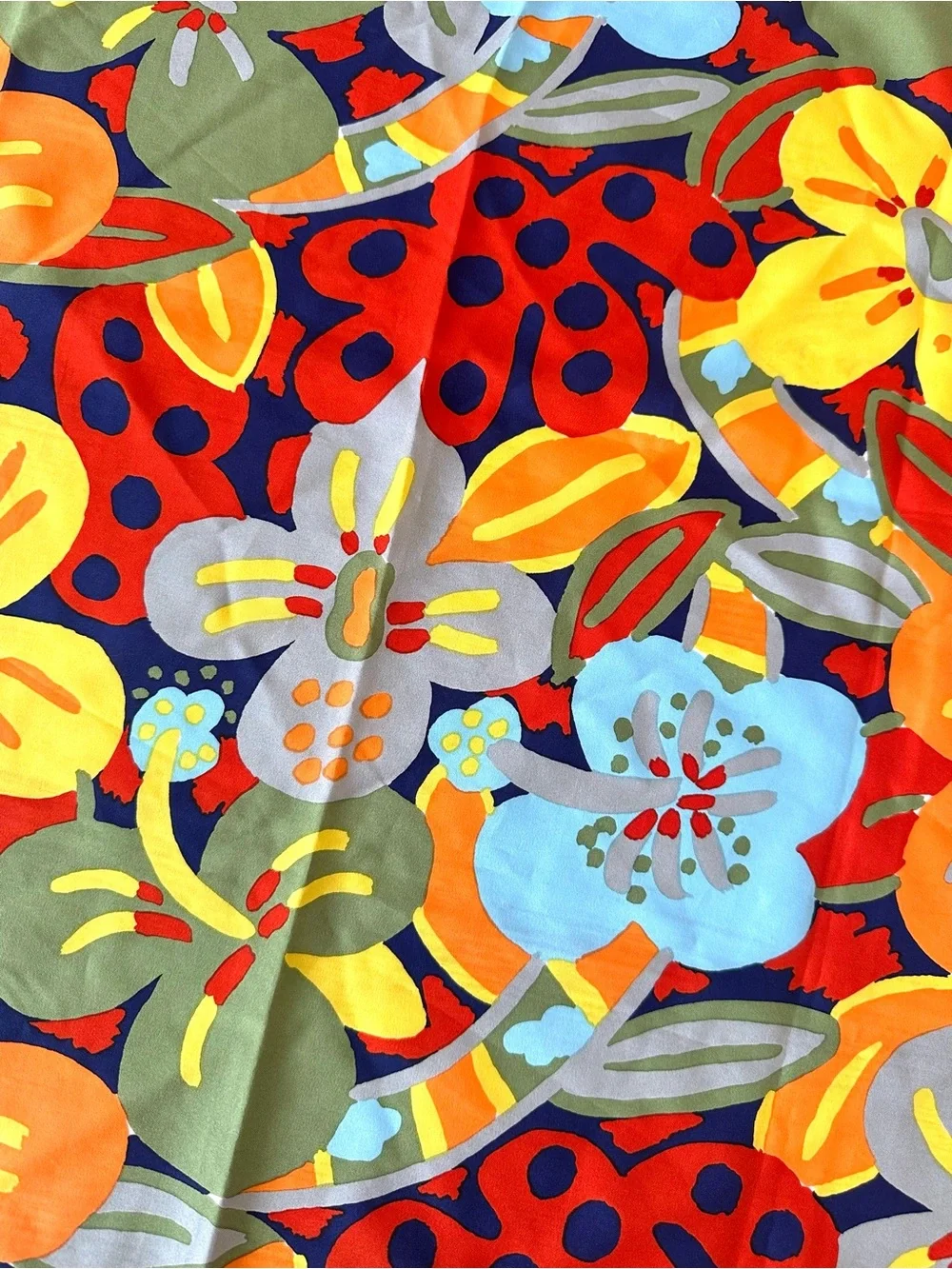 KEN DONE Vintage Floral Silk Scarf Square Art to Wear Collectible